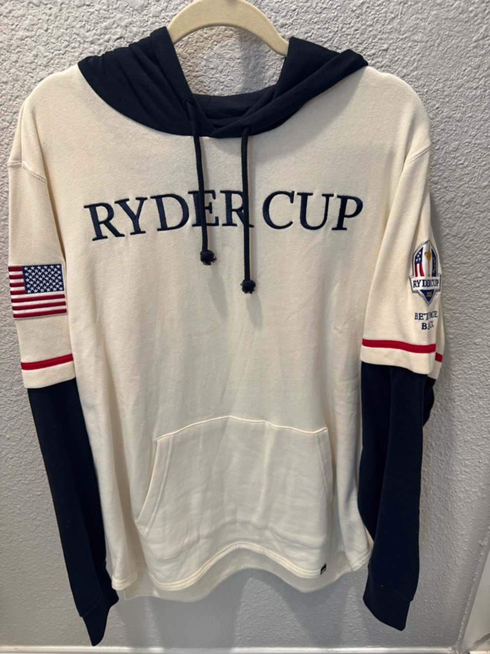 Ryder Cup Men’s Hooded Zip-Up Sweater - Cream & Black